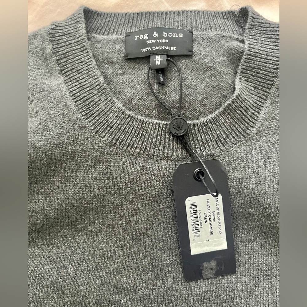 BNWT Rag & Bone Huxley cashmere sweater, size medium, brown